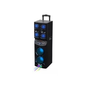 Parlante Portatil Torre Con Microfono Temuki Usb Leds 7200w