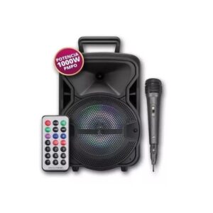 Parlante Portátil Bluetooth 1000w Luces Aux Usb Mic Fm