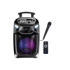 Parlante Carrito Portatil Karaoke Mic Con Luces